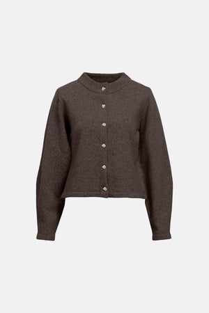 Cardigan zari en tricot - Sceau de mélange brun
