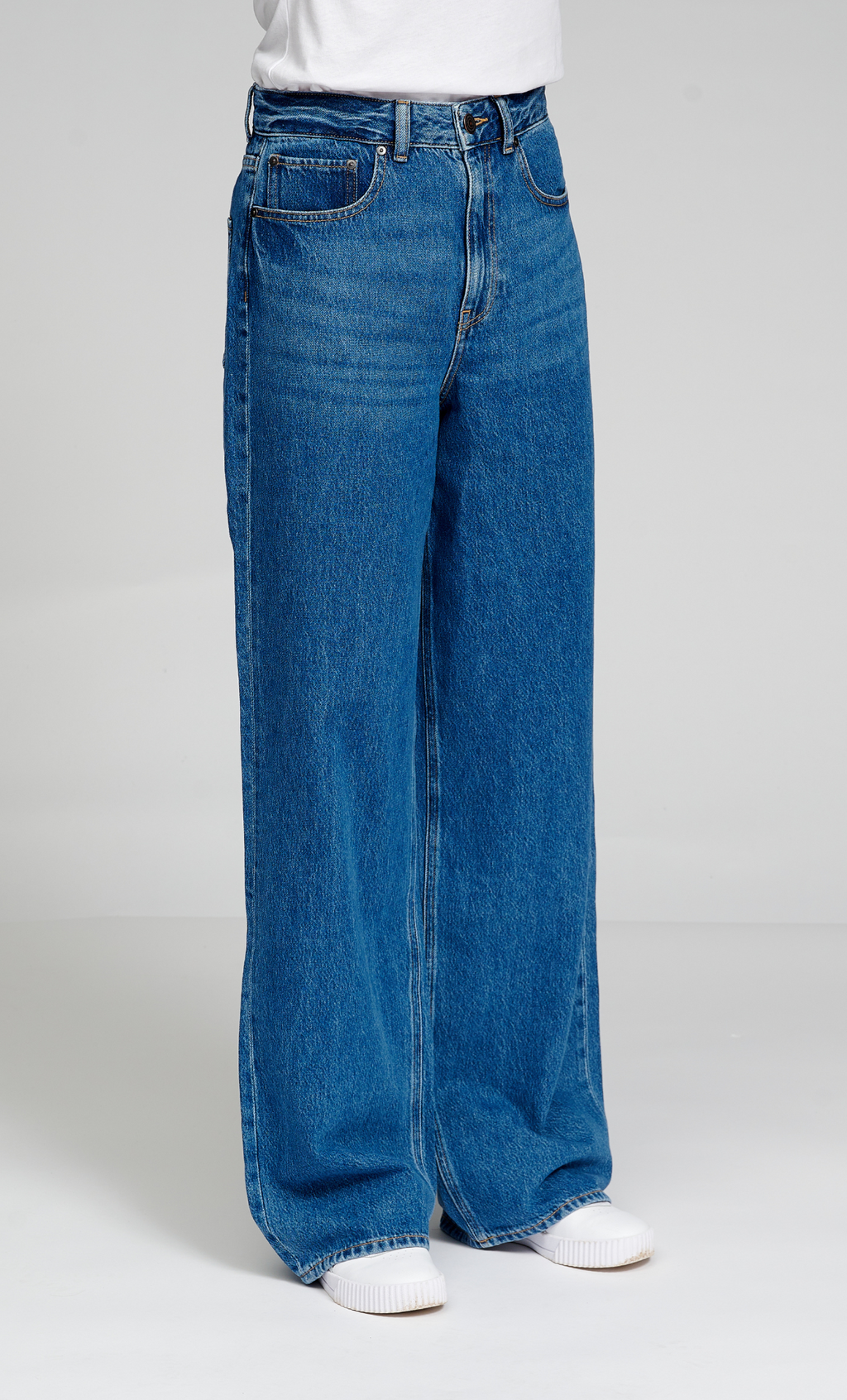 Le jean large de performance original - denim bleu moyen