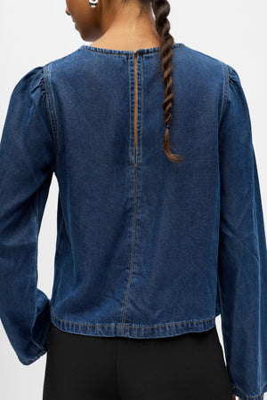 Frame top - donkerblauwe denim