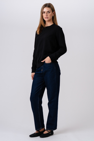 Sweatshirt met ronde hals - Zwart