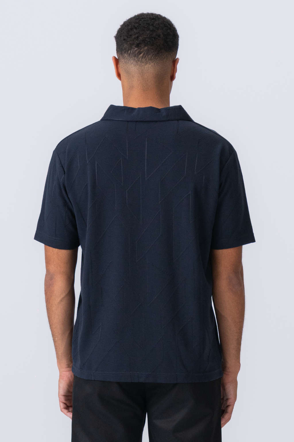 Atlas Textured Polo - Navy