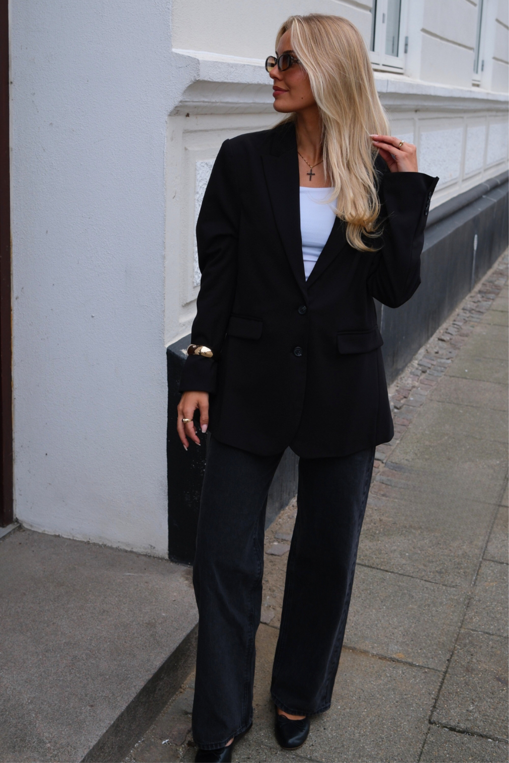 Blazer met klassieke pasvorm - Zwart