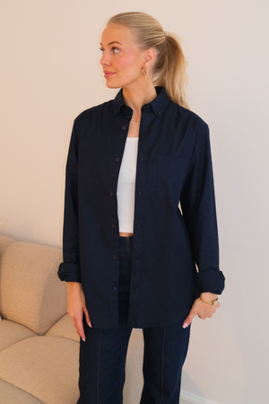 Chemise Oxford Boyfriend - Marine