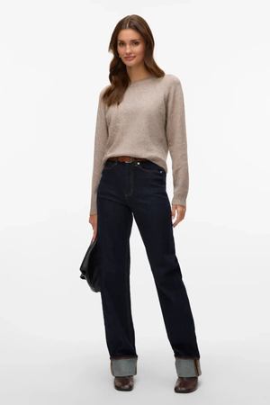 Doffy O-hals blouse - Moon Rock Melange