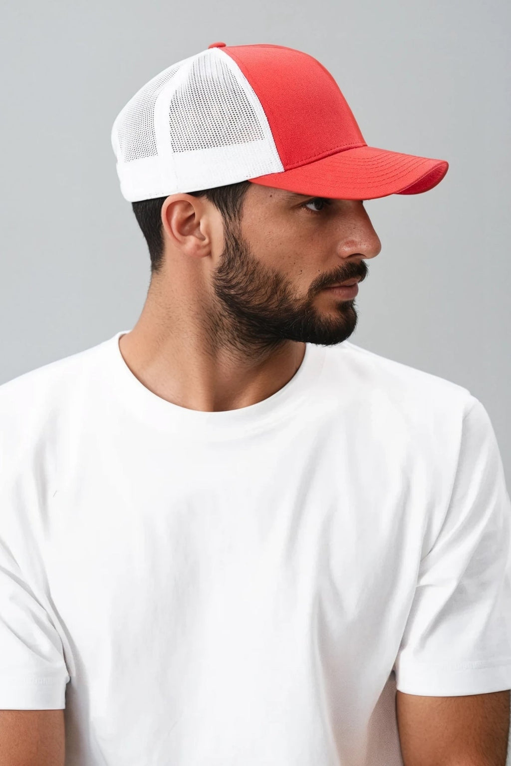Retro Trucker colored front-red -