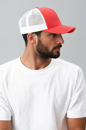 Retro Trucker colored front-red -