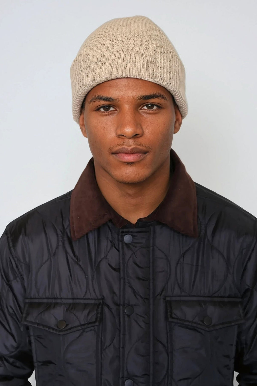 Knitted beanie - Beige