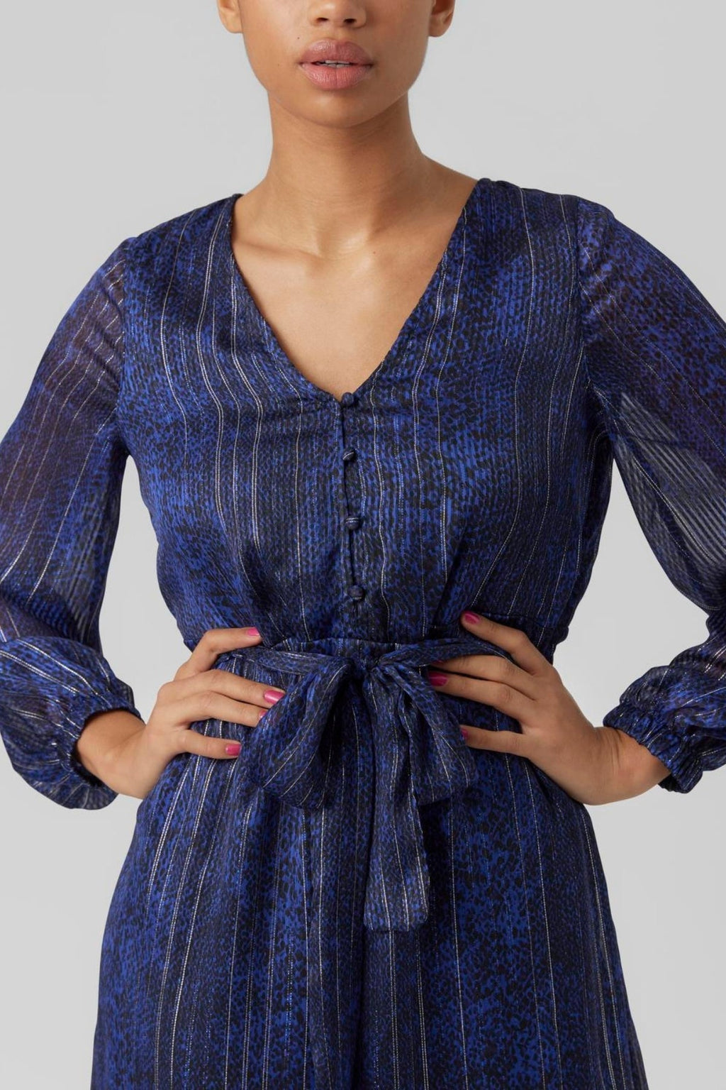 Nala v -neck kjole - sodalite blauw