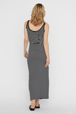Maria Dress - Zwart / wit gestreept