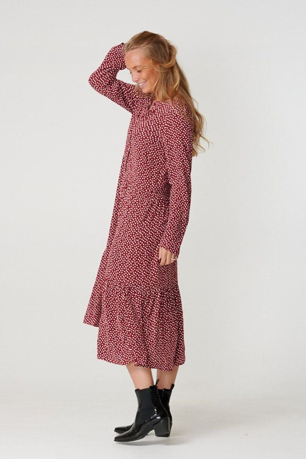 Robe Anna à manches longues - Tomate séchée