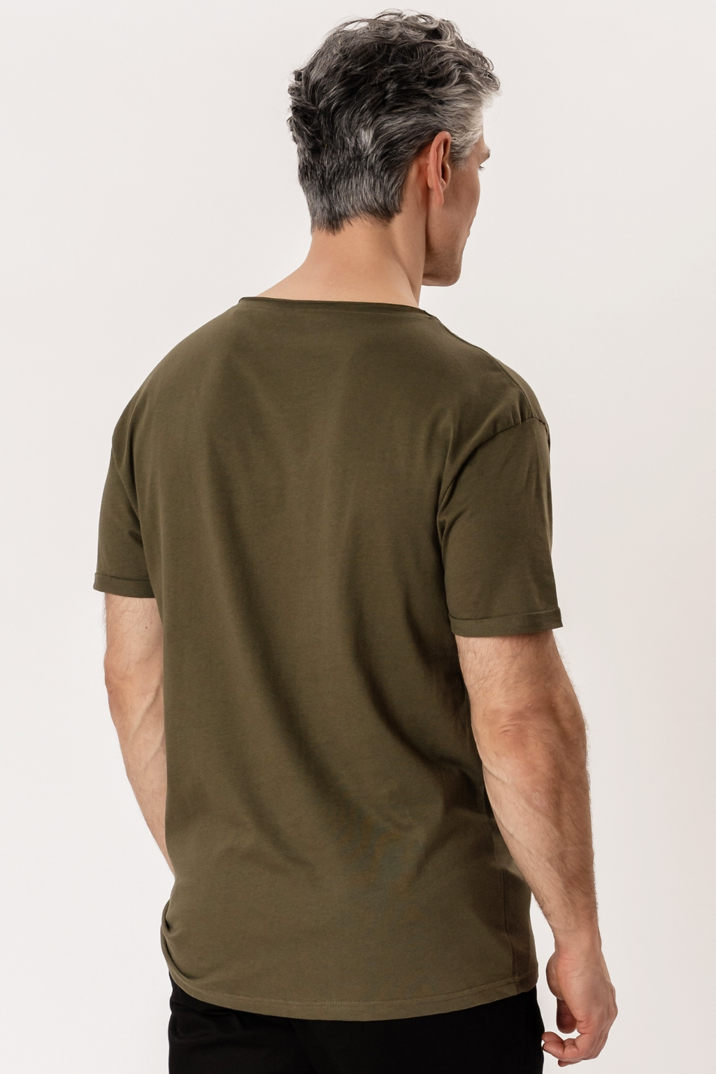 T-shirt Col Profond - Vert Chiné