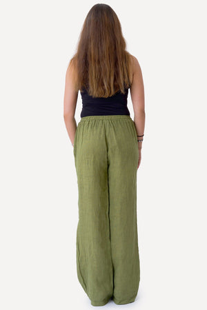 Astrid Linnen Pants - Olijf