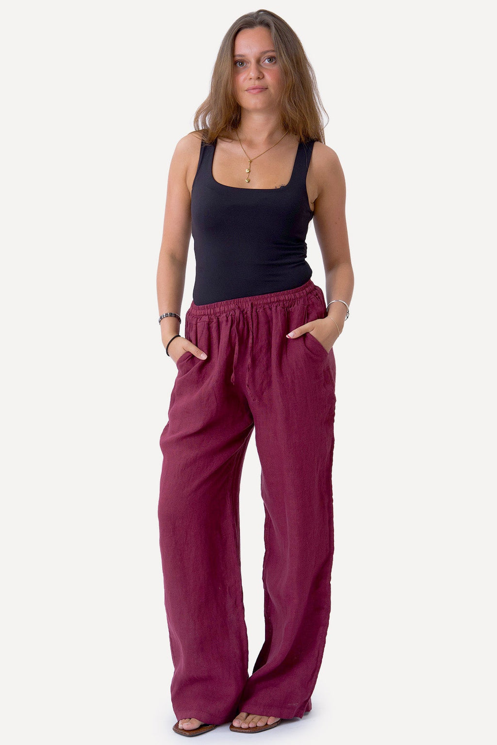 Astrid Linnen Pants - Rood