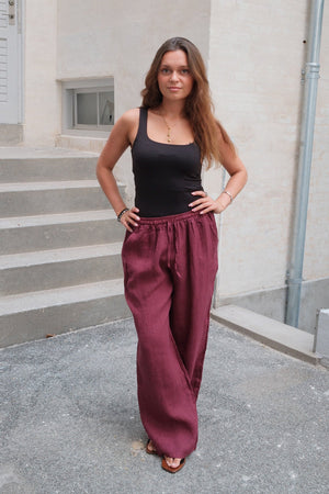 Astrid Linnen Pants - Rood