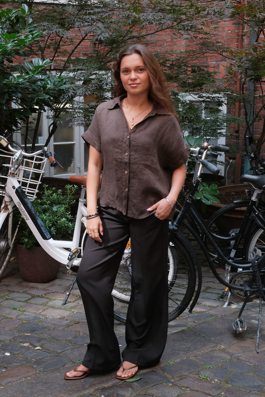 Astrid Linnen Overhemd - Bruin