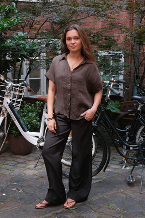 Astrid Linnen Overhemd - Bruin