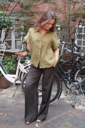 Astrid Linnen Overhemd - Olijf