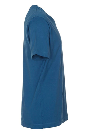 Basic T-shirt met V-hals - Petroleumblauw