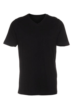 Basic T-shirt met V-hals - Zwart