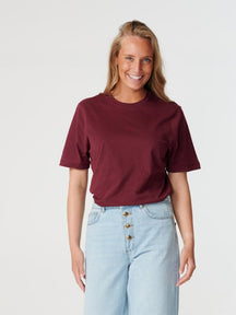 Boyfriend Tee - Burgundy Red