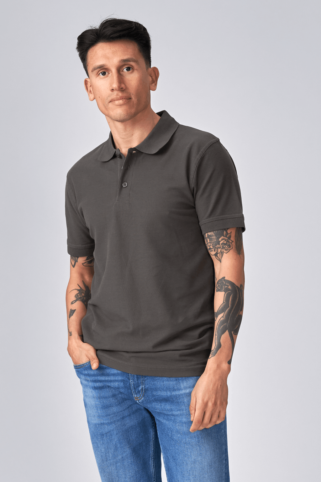 Basic Polo - Gris foncé