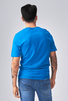 T-shirt de base organique - Bleu turquoise