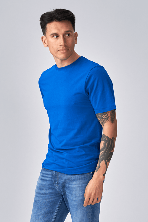 T-shirt de base biologique - bleu