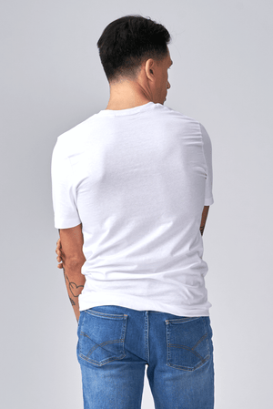 T-shirt Vneck de base - blanc