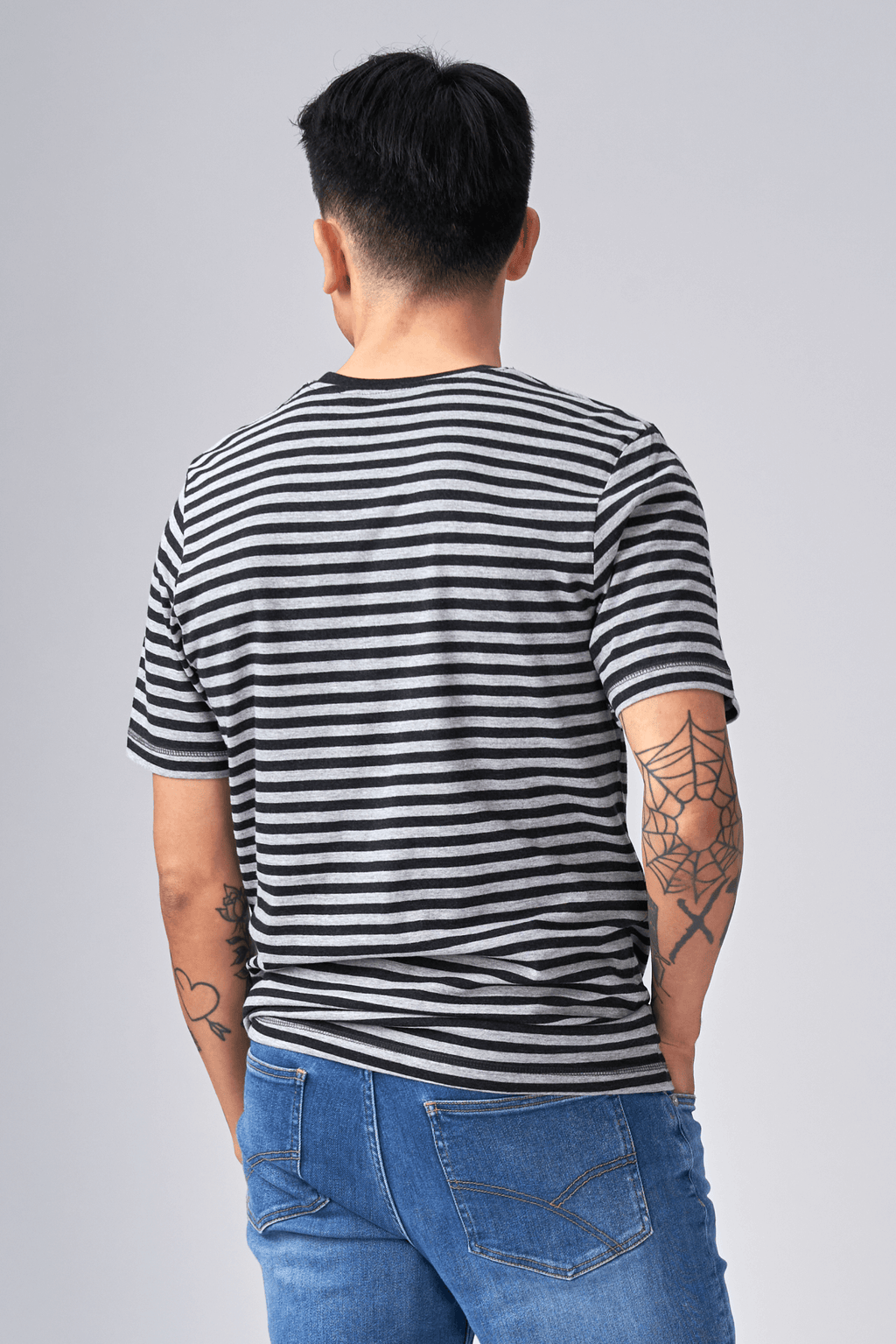 Nørregade Stripe - Gris noir marbré