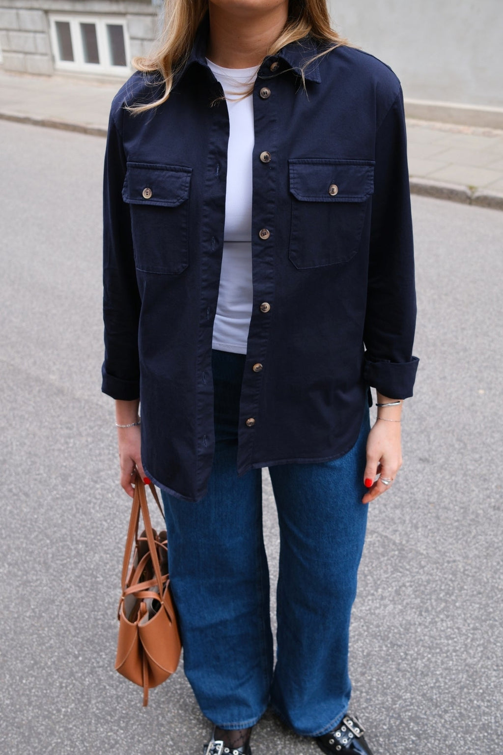 Amber Twill overhemd - marineblauw