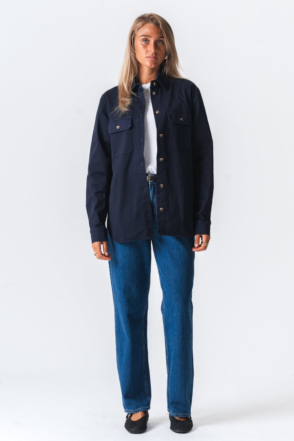 Amber Twill overhemd - marineblauw