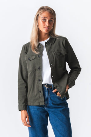 Twill Overshirt - Olive sombre