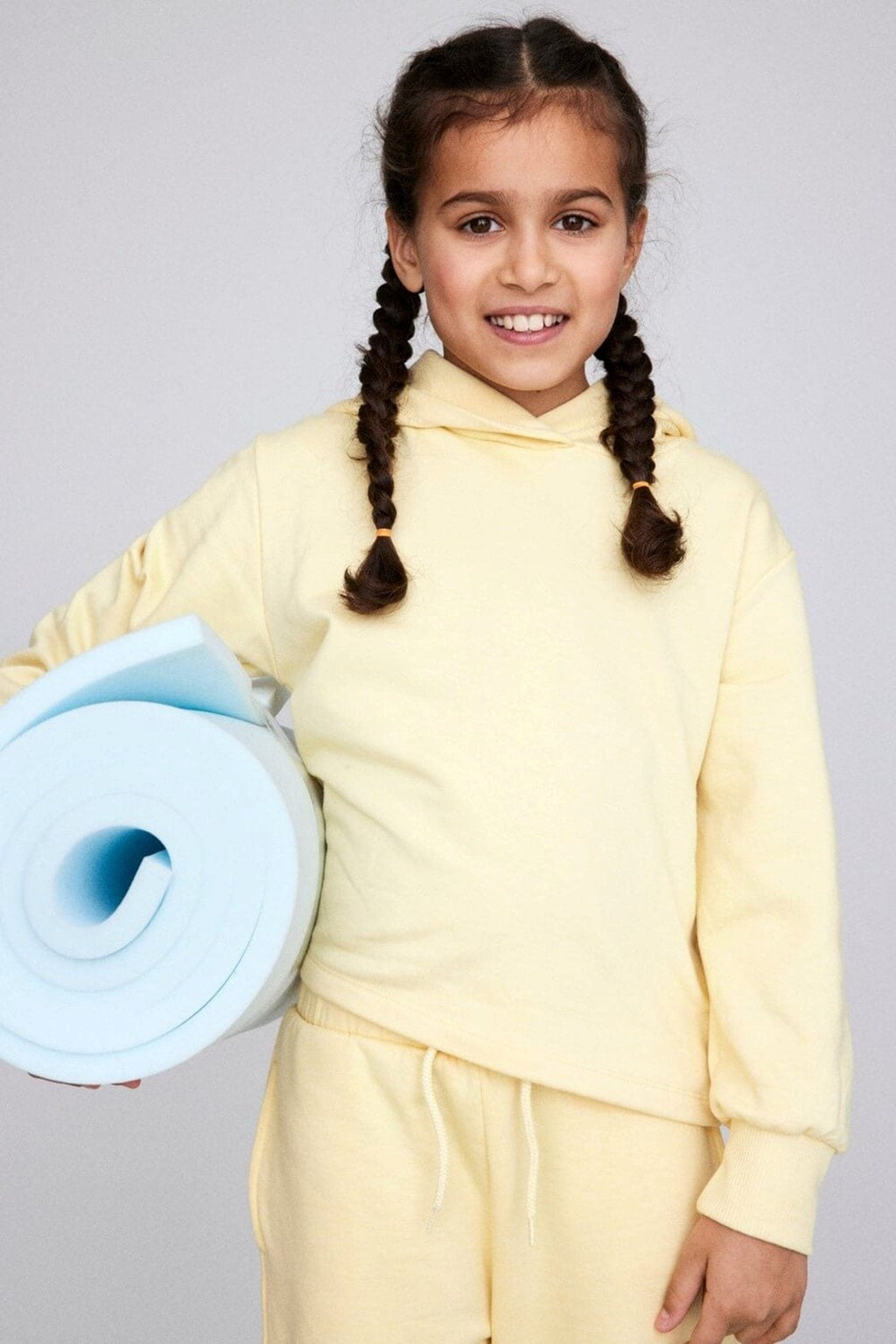 Bijgesneden hoodie - geel