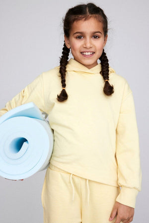 Bijgesneden hoodie - geel