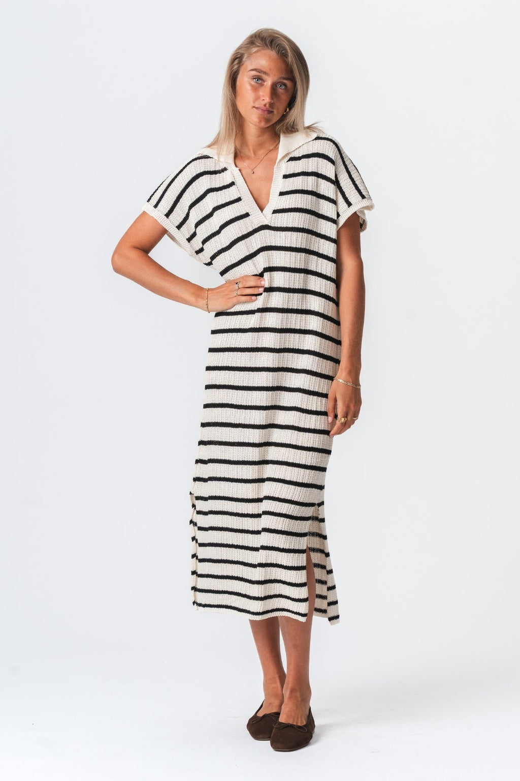 Victoria Dress - Wit/zwart