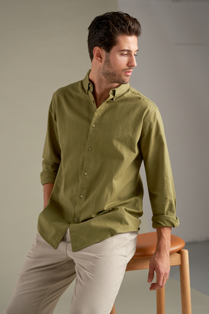 Chemise en lin - Vert