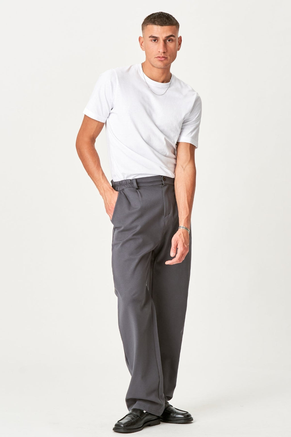 Costume Pants Lâche - Gris en acier