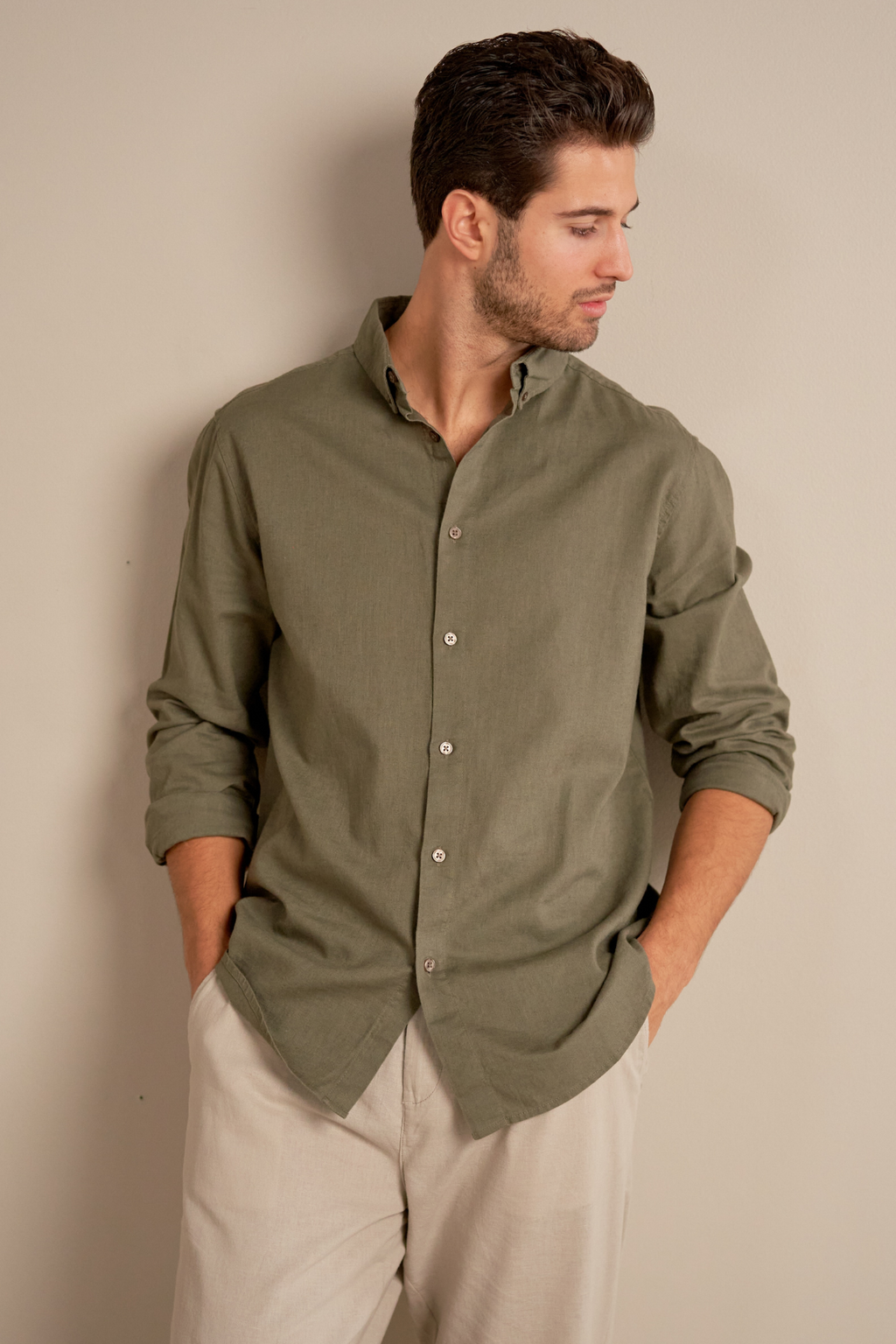 Chemise en lin - armée