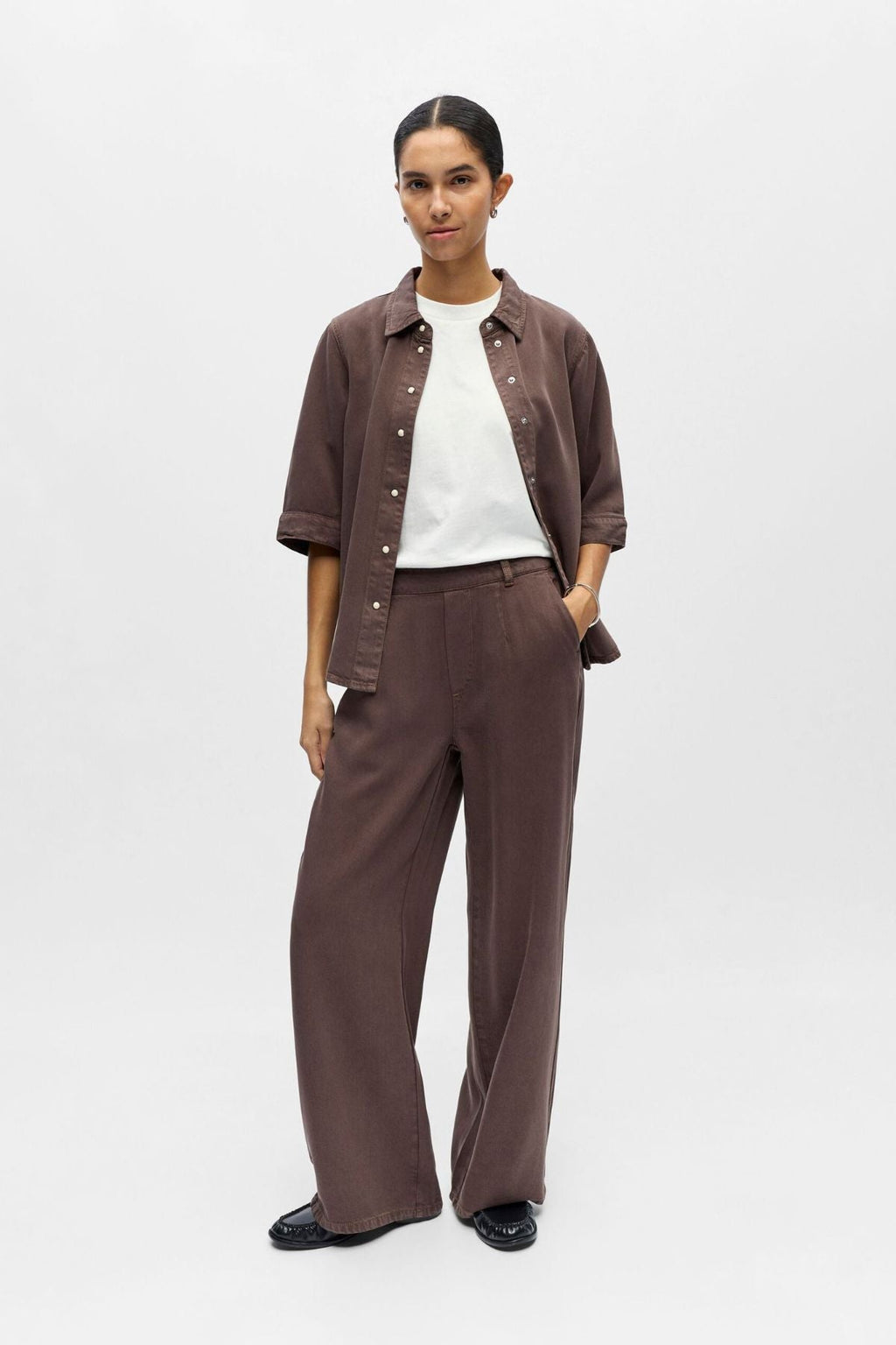 Pantalon large Frame Lisa - Seal Brown