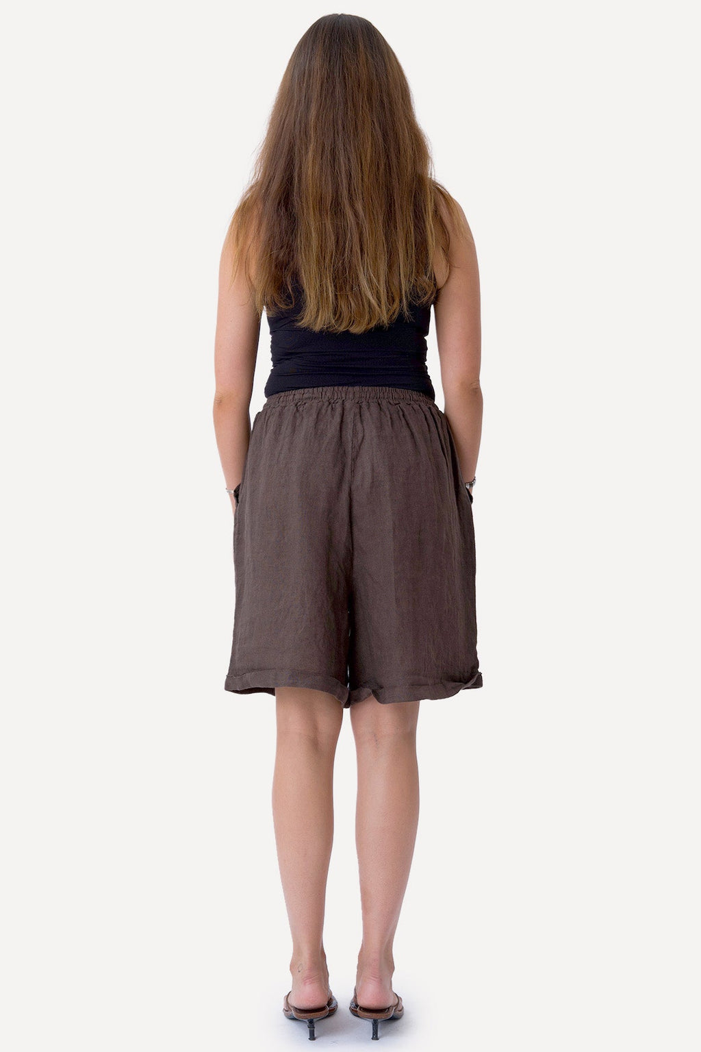 Linen Shorts - Brown