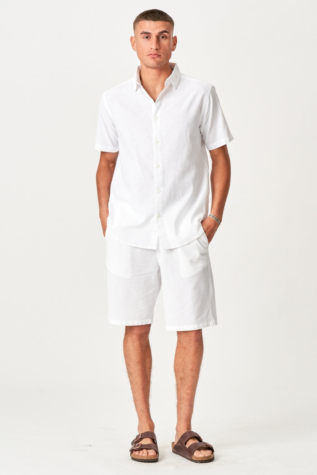 Linge de linge à manches courtes + linge Shorts - Blanc (forfait)