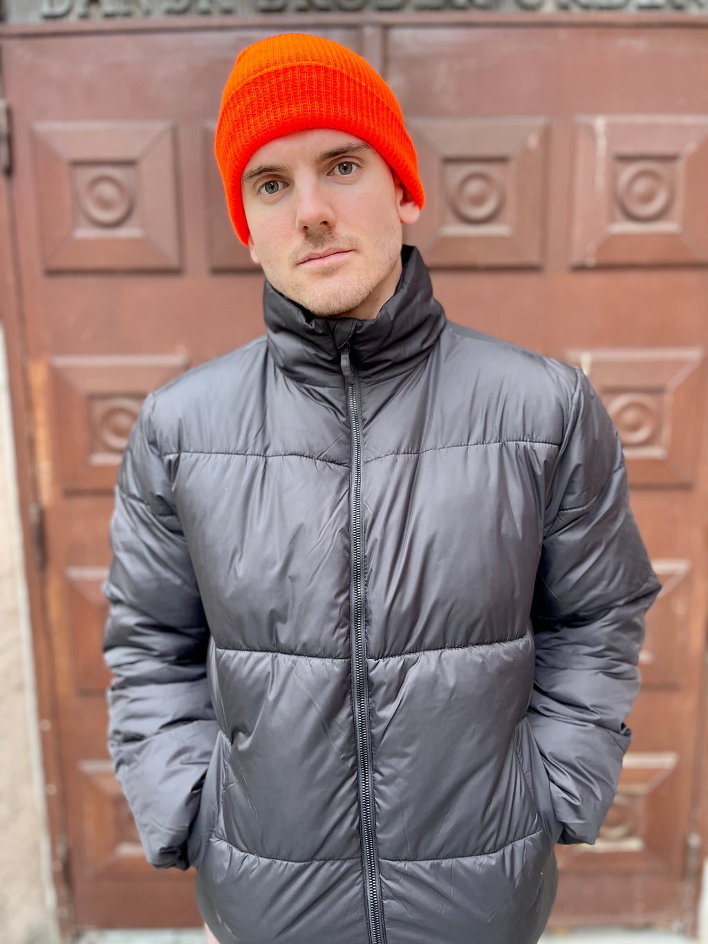 Knitted beanie - Orange