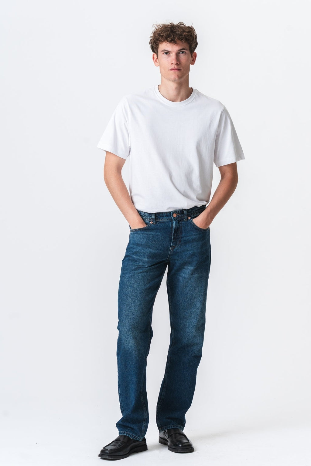 Ontspannen fit jeans - donkerblauwe denim