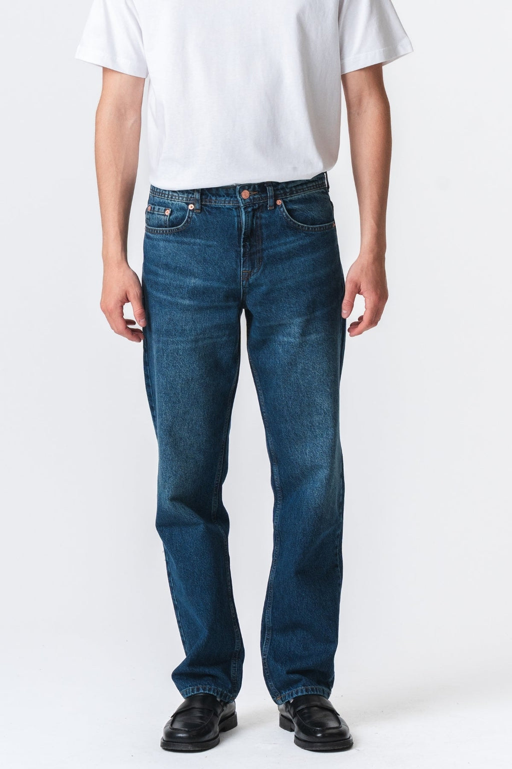 Ontspannen fit jeans - donkerblauwe denim