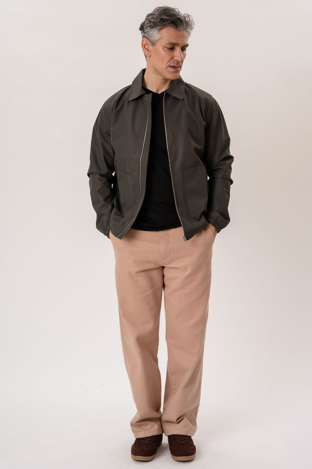 Kort jack met rits - donkergroen