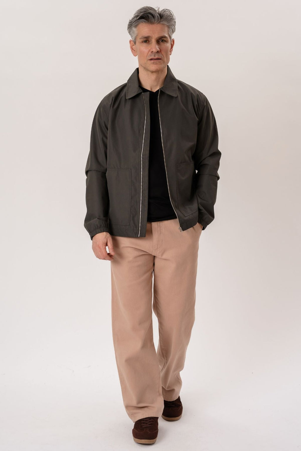 Kort jack met rits - donkergroen