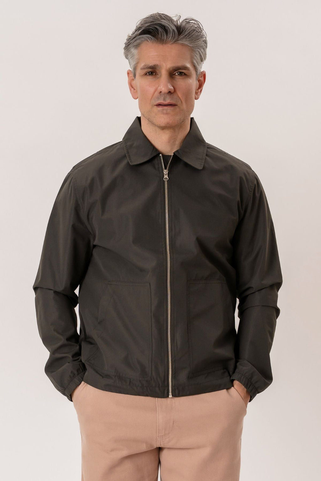 Kort jack met rits - donkergroen