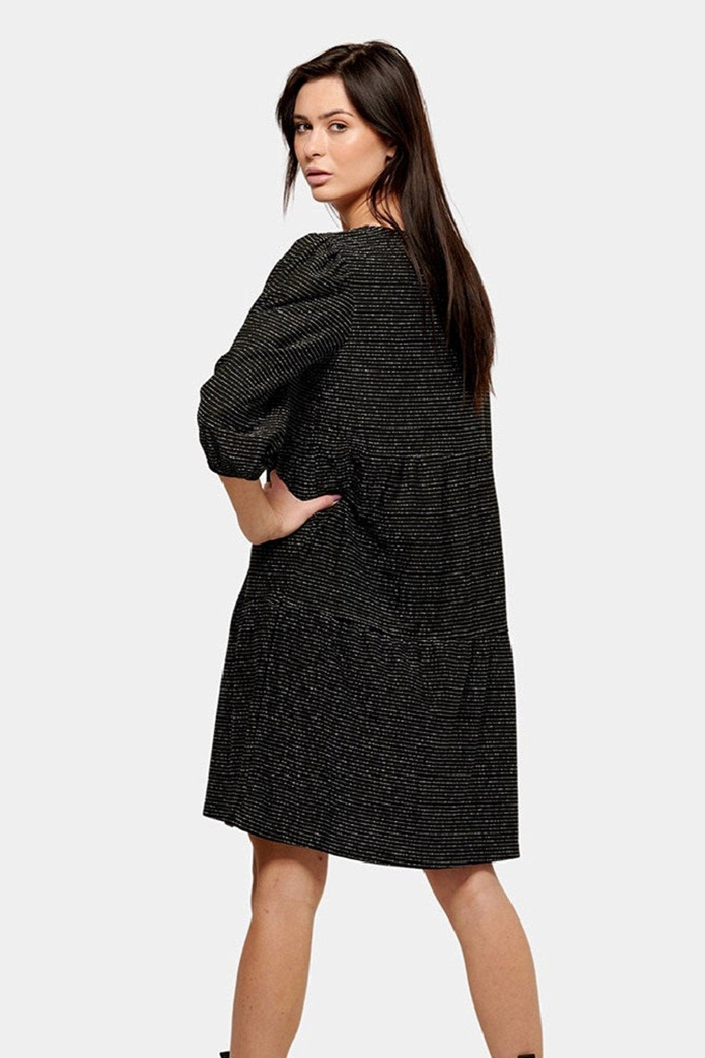 Robe avec des rayures mica - noir