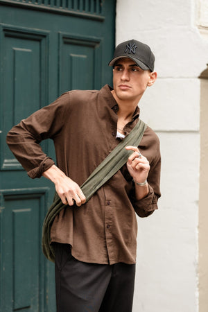 Linnen shirt - koffie