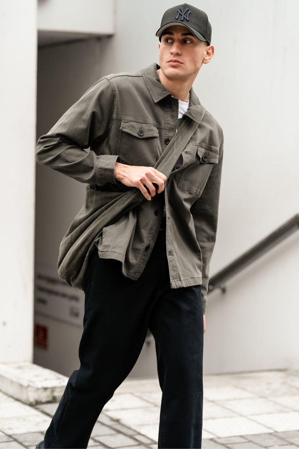 Twill Overshirt - Olive sombre